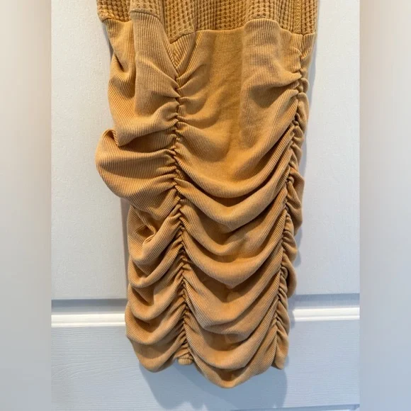 Free People FP One Katya Thermal Mini Dress Yellow Size Small - Picture 7 of 9